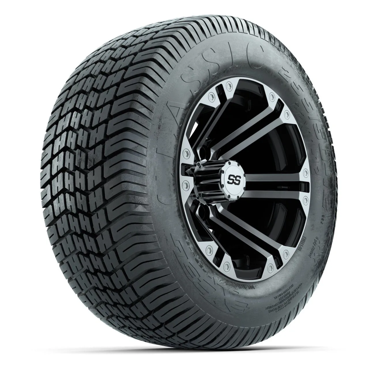 Колёса GTW Specter, чёрные с проточкой, 12" с шинами 255/50-12 Excel Classic Street, полный комплект, артикул A19-1800