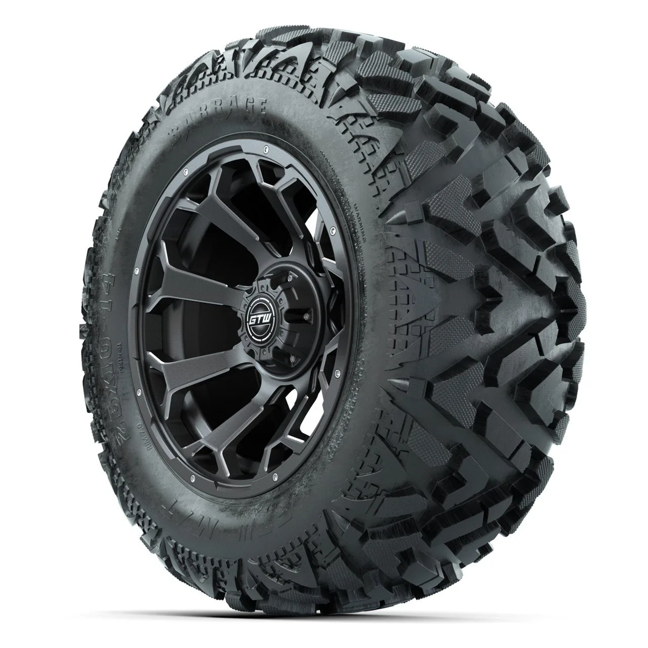 Колёса GTW Raven 14”, матовые серые Ball Mill, с шинами 25x10-14 Barrage Mud, комплект, артикул A19-2435 — фото 3