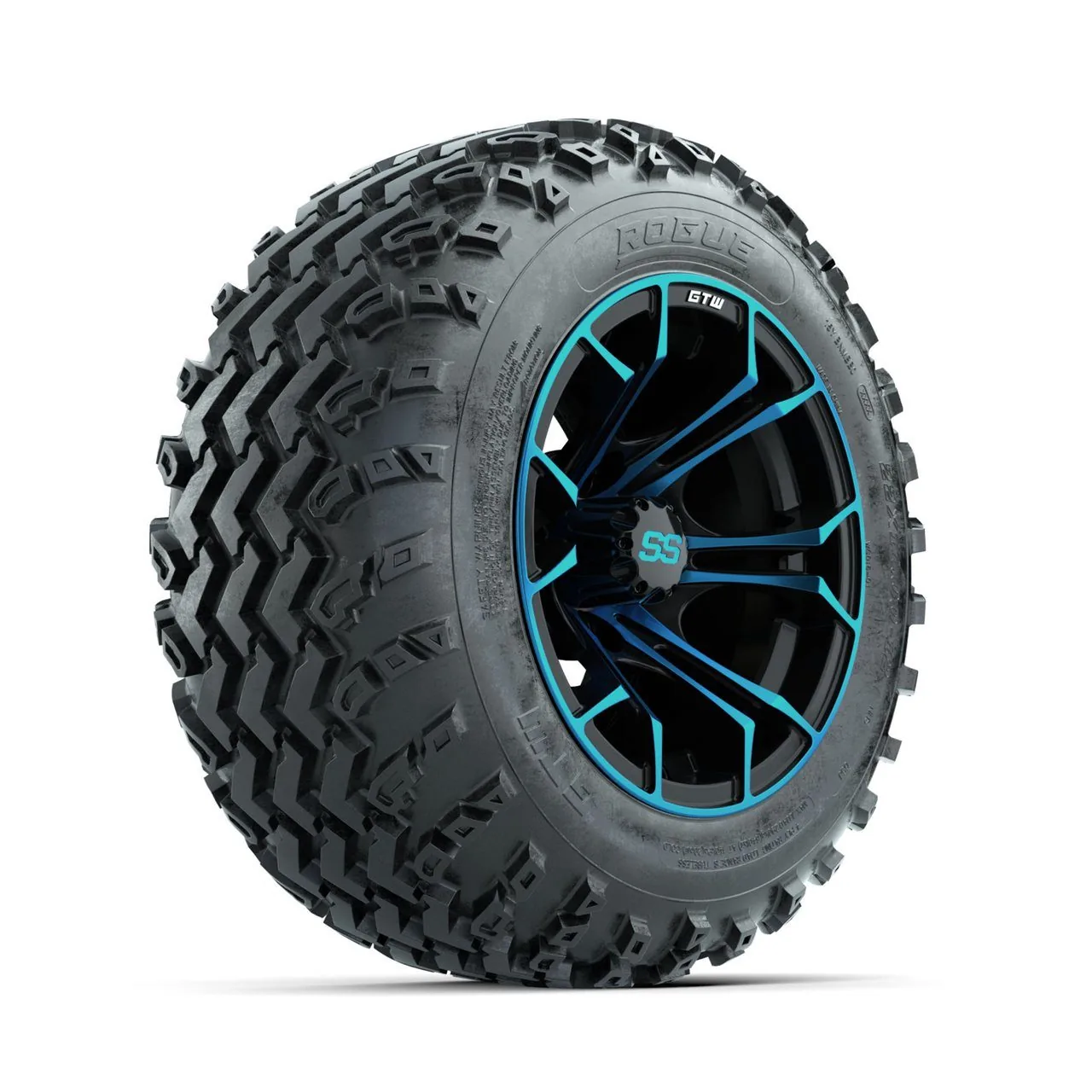 Комплект колёс GTW Spyder, синий/чёрный, 12" с шинами Rogue All Terrain 22x11.00-12, артикул A19-970