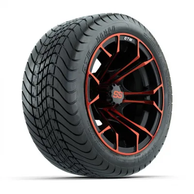 Колёса GTW Spyder, красно-чёрные, 12", с шинами 215/35-12 GTW Mamba Street — полный комплект, артикул A19-655