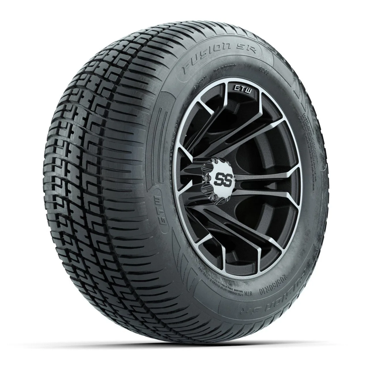 Комплект колёс 10" с радиальными шинами 205/50-10 Fusion SR со стальным кордом, матовый серый с проточкой, GTW Spyder, артикул A19-1128