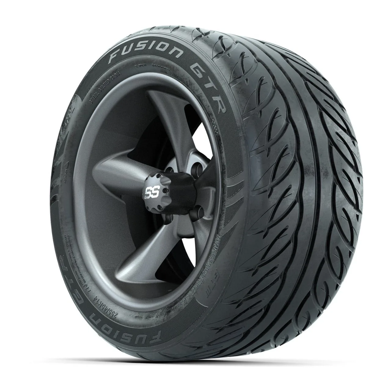 Колёса в сборе с шинами GTW® Godfather 14", матовый серый, 255/45-R14 Fusion GTR Steel Belt Radial Street, комплект 4 шт., артикул A19-2469 — фото 3