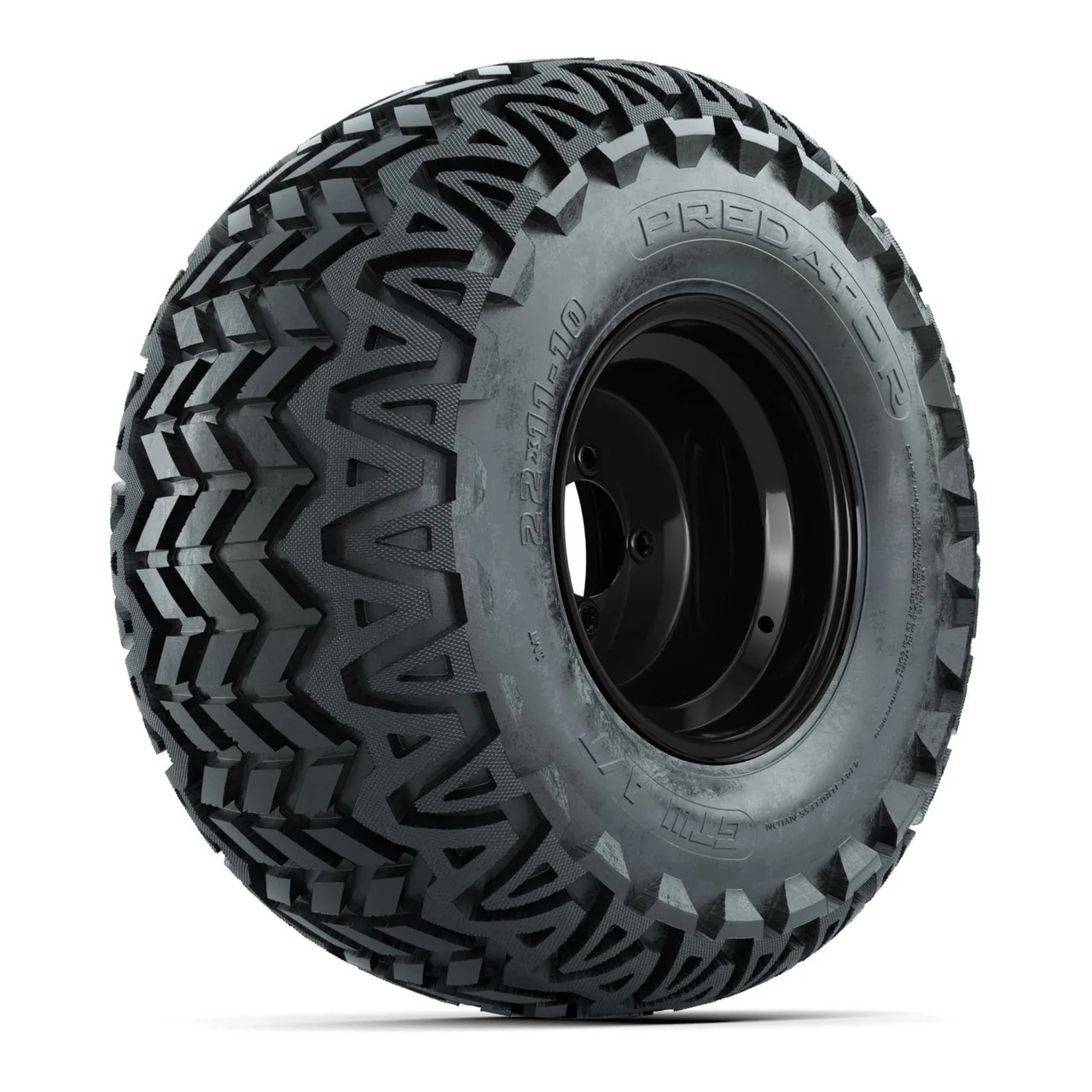 Комплект из 4 стальных чёрных дисков 10" с вылетом и шин 22x11-10 Predator All Terrain, артикул A19-461