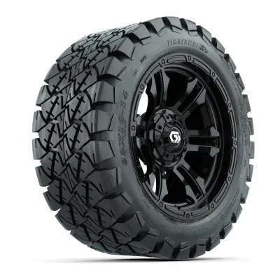 Комплект колёс GTW® Shogun 14", глянцевый чёрный, с шинами 22x10-14 Timberwolf All-Terrain, артикул A19-1225