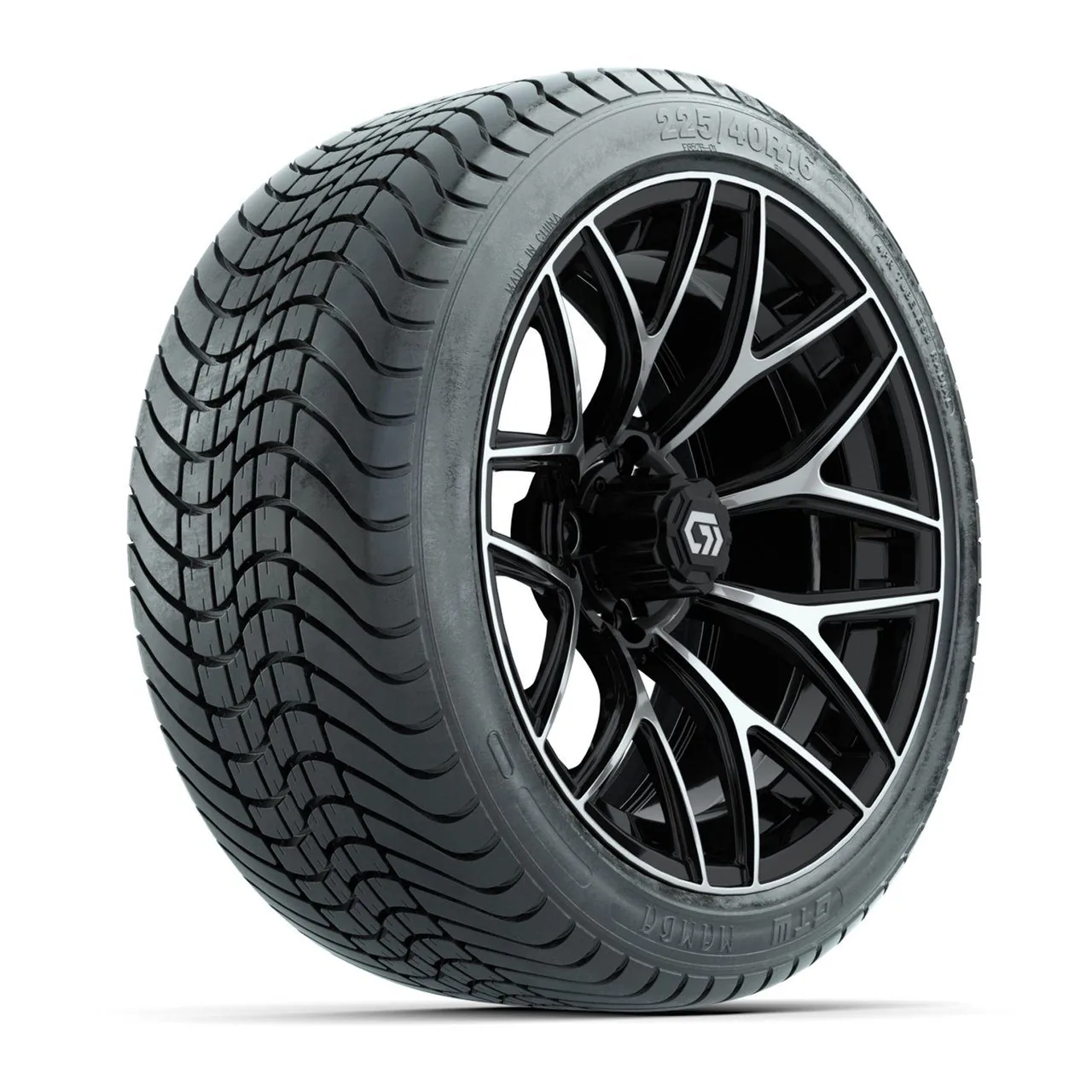 Колёса в сборе GTW Monaco 16", чёрный/шлифованный, с дорожными шинами 225/40-R16 Mamba, комплект 4 шт., артикул A19-2618